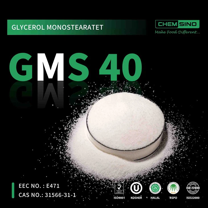E471 CAS No.31566-31-1 Glycerol Monostearate GMS 40 Powder